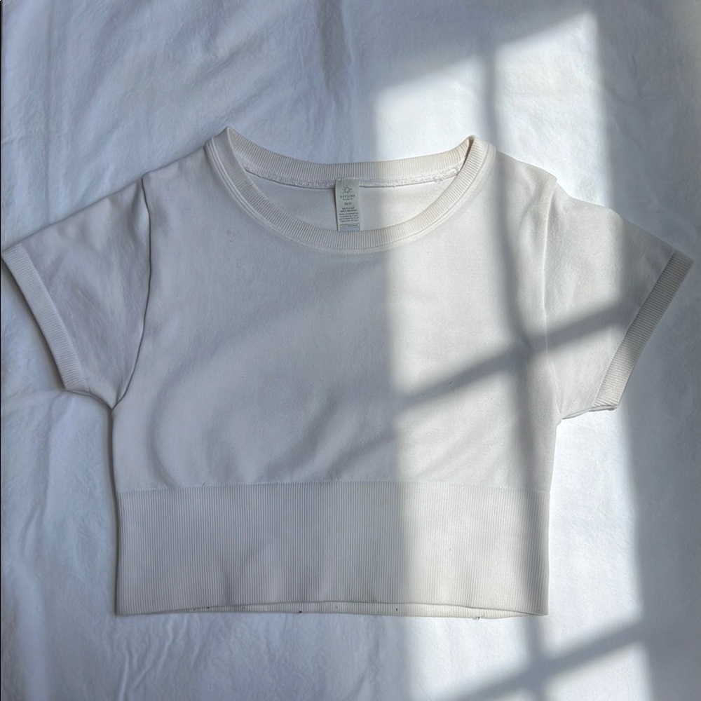Aerie White Cropped T-Shirt